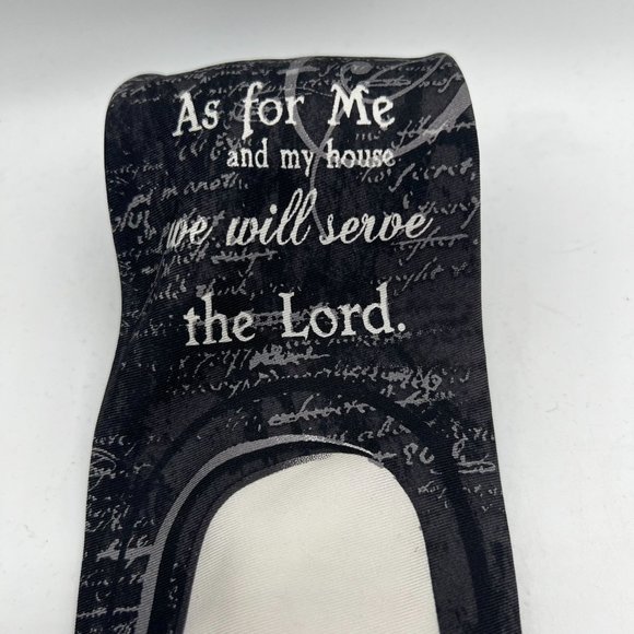 Men Tie Religious EAGLES WINGS Serve the Lord JOSUHA 24:15 Silk Necktie Biblical - Picture 2 of 6